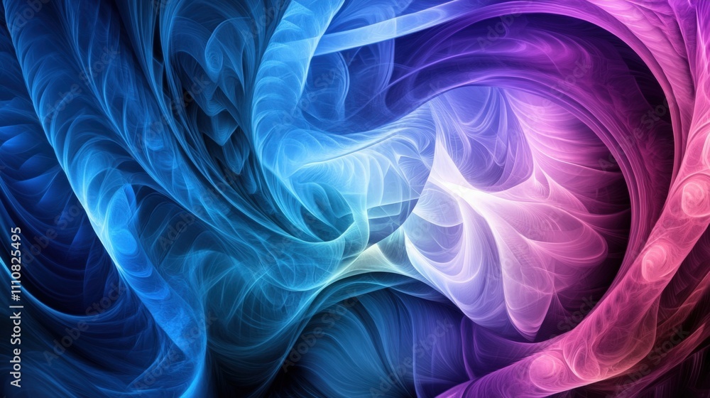 Aufkleber vivid abstract swirls in blue and magenta with dynamic flowing patterns