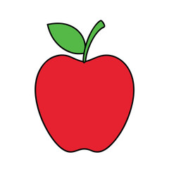 Red Apple Vector Illustration &ndash; Fresh Organic Fruit Clipart, Healthy Food Icon, Simple Minimalist Design, Delicious Natural Harvest Symbol for Nutrition and Diet Graphics