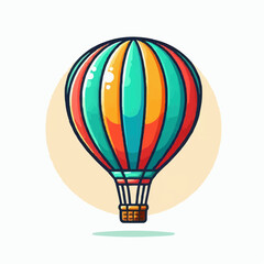 Naklejka premium a colorful hot air balloon with the words the word hot air on it.