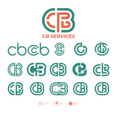 vector CB Letter minimalist creative business company Logo Design Free Icon