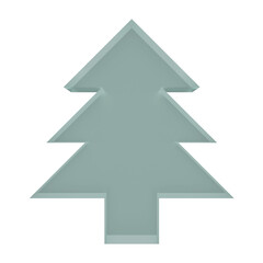 Fototapeta premium 3D glass Christmas Tree on transparent background