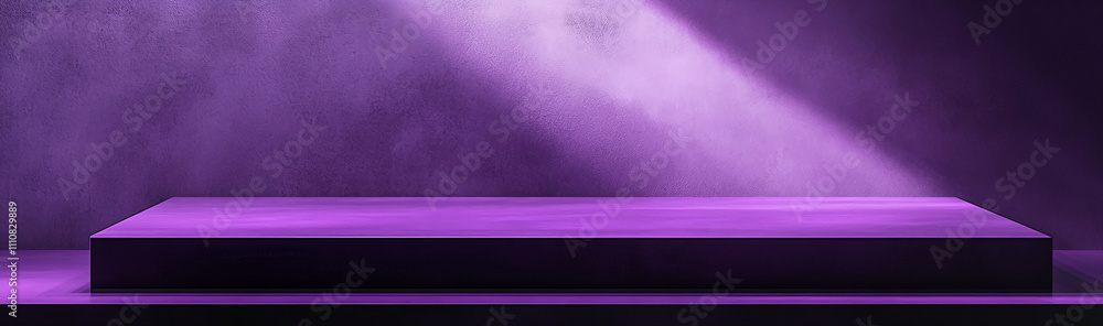 Aufkleber stage illuminated with purple light creates an inviting atmosphere for performances during an evenin