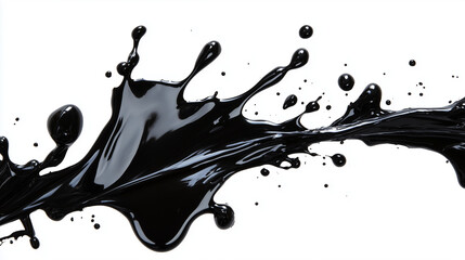 Fototapeta premium Dynamic Collection of Vivid and Artistic Black Ink Splatter Effects on White Background
