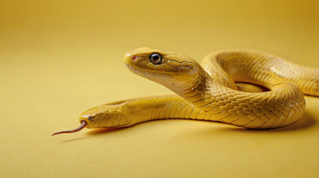 yellow snake on a yellow background