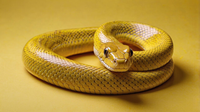 yellow snake on a yellow background
