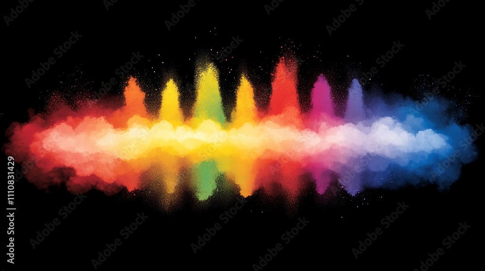 Poster vibrant colorful soundwave pattern creating an artistic visual representation