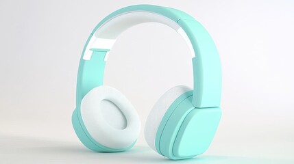 Mint Green Wireless Headphones Audio Device Music Listening Technology Gadget