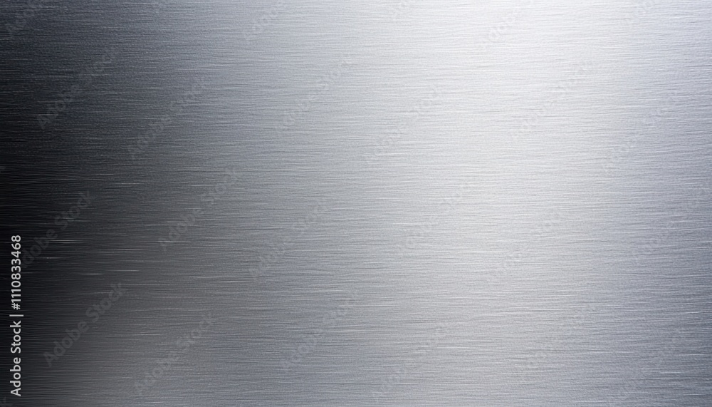 Poster A smooth, reflective brushed metal surface displaying subtle lines and variations in light.