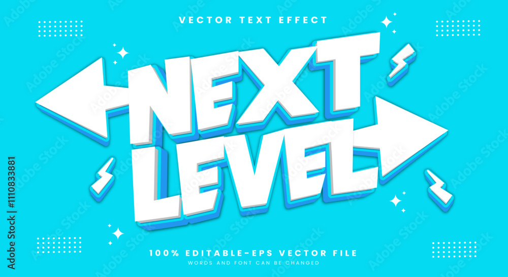 Poster next level 3d cartoon style editable text effect template