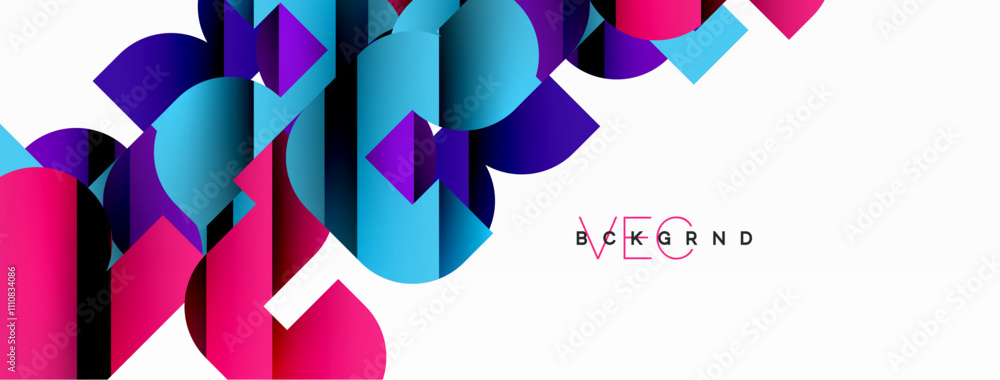 Aufkleber abstract background. colorful geometric curve shapes with black shadow lines effects