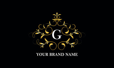 Elegant sophisticated logo with initial letter G. Vintage monogram, business sign, symbol. Vector illustration.