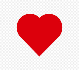 Red heart icon. Heart, love, romance or valentine's day red heart.