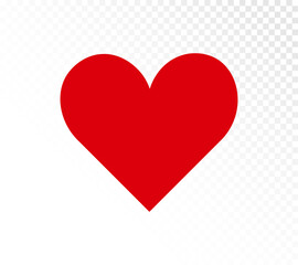 Red heart. Love Icon flat style.