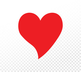 Red heart on white background. Love icon illustration