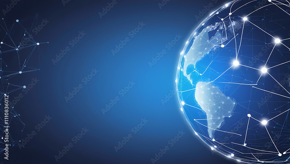 Aufkleber networked globe symbolizing global connectivity and technology background, digital globe with networ