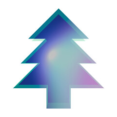 3D transparent blue Christmas Tree on transparent background
