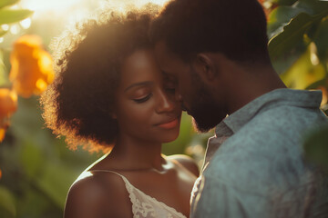 Close-up of a forehead kiss, with soft lighting and warm tones emphasizing love and comfort