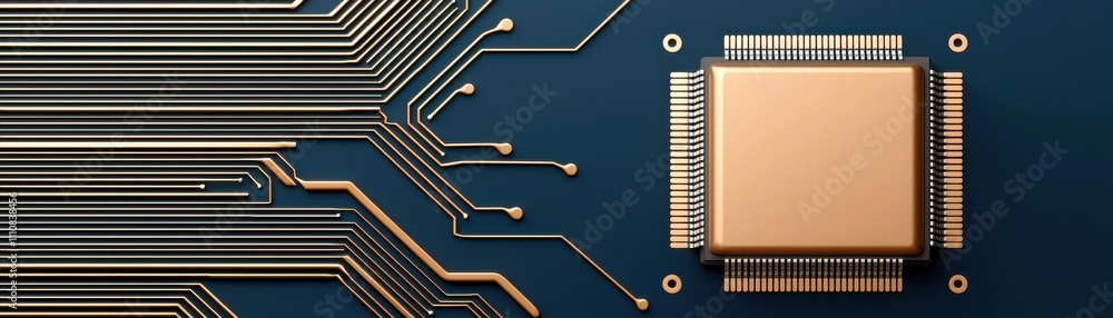 Aufkleber a close-up of a computer microchip with intricate circuit patterns, showcasing technology and innova