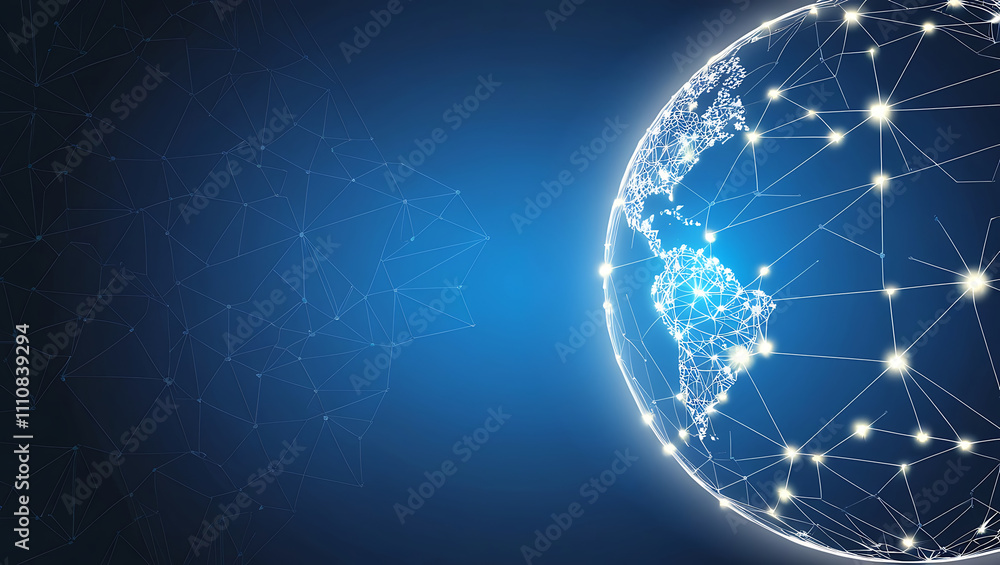 Aufkleber networked globe symbolizing global connectivity and technology background, digital globe with networ