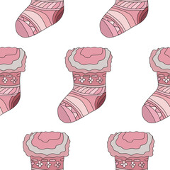 pink winter seamless pattern