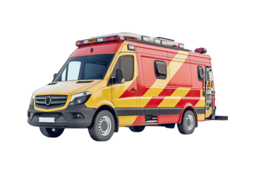Ambulance for Mockup with Isolated Background