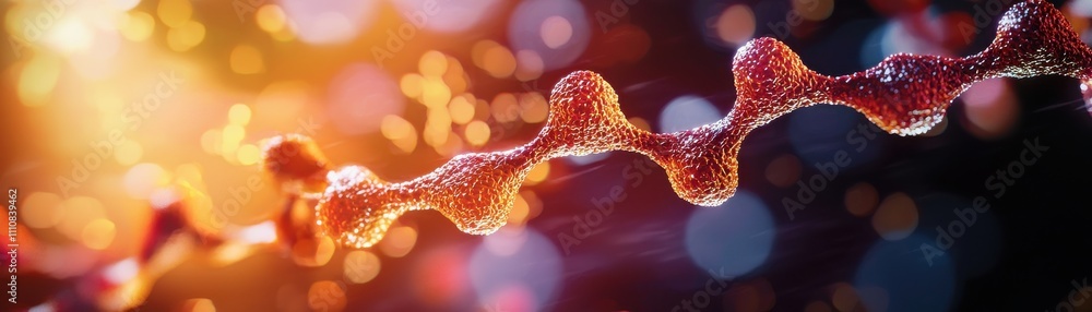 Poster a colorful, abstract representation of a molecular structure, highlighting intricate details and a v
