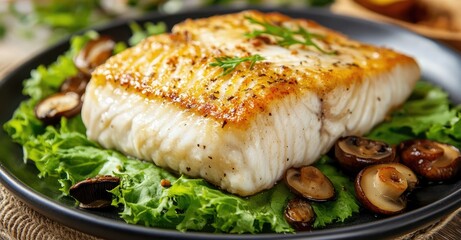 Fried Skrei Cod. AI generated illustration.