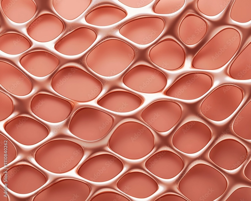 Poster A textured, abstract background featuring interconnected, bubble-like shapes in a warm, peach tone.