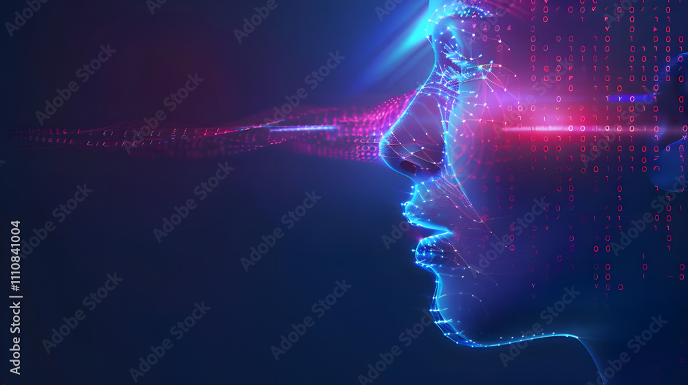 Aufkleber graphic representation of artificial consciousness. abstract visualization of a human mind enhanced 
