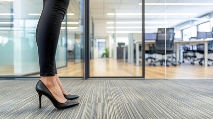 Obraz premium Elegant Stilettos Commanding the Modern Office Space