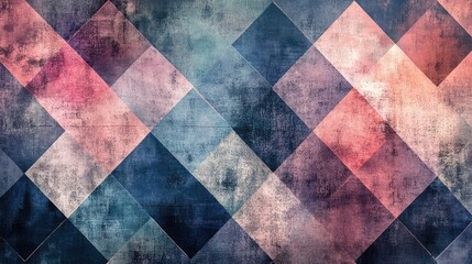 Fototapeta premium Abstract diamond pattern with a distressed texture effect