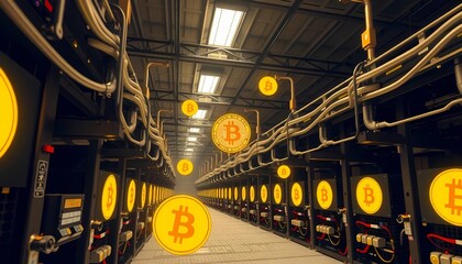 Obraz premium Bitcoin Mining Operations