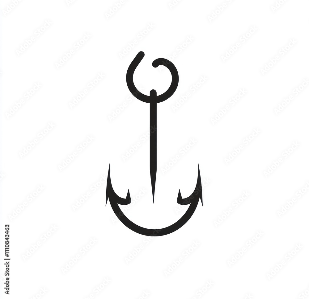 Poster here's a and keyword list suitable for a stock photo site.. simple black line art anchor icon.