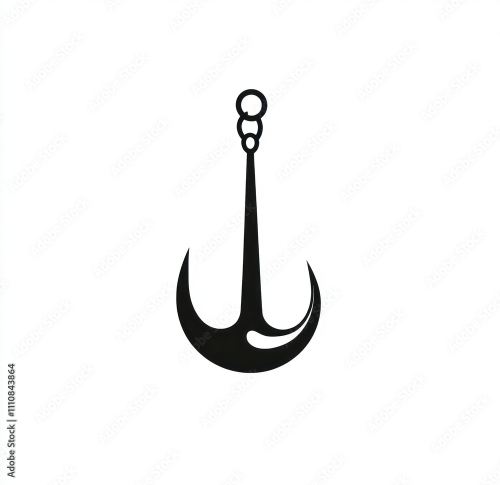 Poster here's a description and keywords for your image.. simple black anchor icon isolated on white backgr