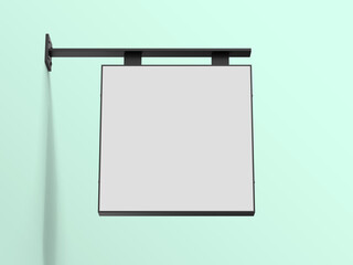 Blank sign board on a shop wall for logo mockup