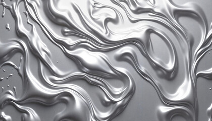 Fototapeta premium Silver liquid texture with flowing patterns