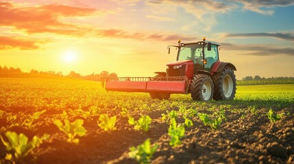 Fototapeta premium Farmers practicing crop rotation to maintain soil health