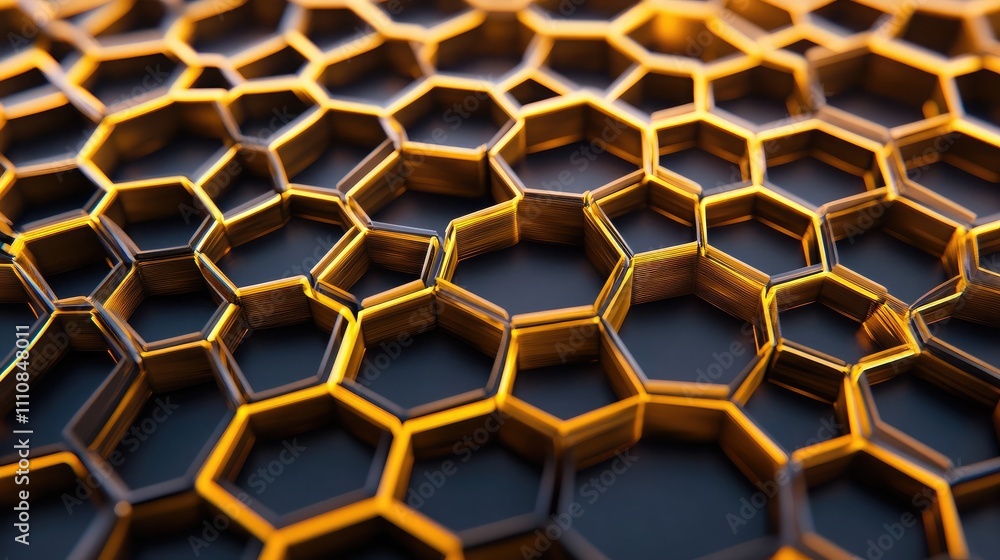Poster geometric honeycomb pattern with transparent overlapping layers