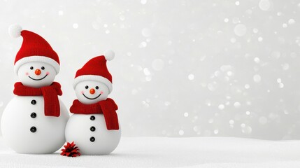 Joyful snowmen family festive holiday decor for winter wonderland