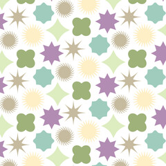 Multi-colored figures in a pattern.Seamless vector pattern with colorful geometric shapes on a transparent background.