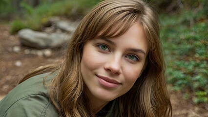 portrait of a woman,closeup_of_a_young_caucasian_woman_with_green,generative ai