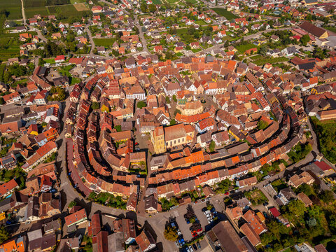 Aerial View on Eguisheim Alsace France