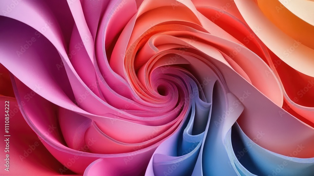 Poster swirling lines creating a seamless vortex-like pattern in bright colors