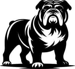 Bulldog Silhouette - Black Vector Cricut Design for T-Shirt Printing
