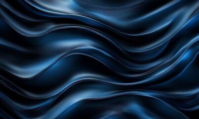 Black and blue 3d waves lines as abstract background wallpaper, Generative Ai

