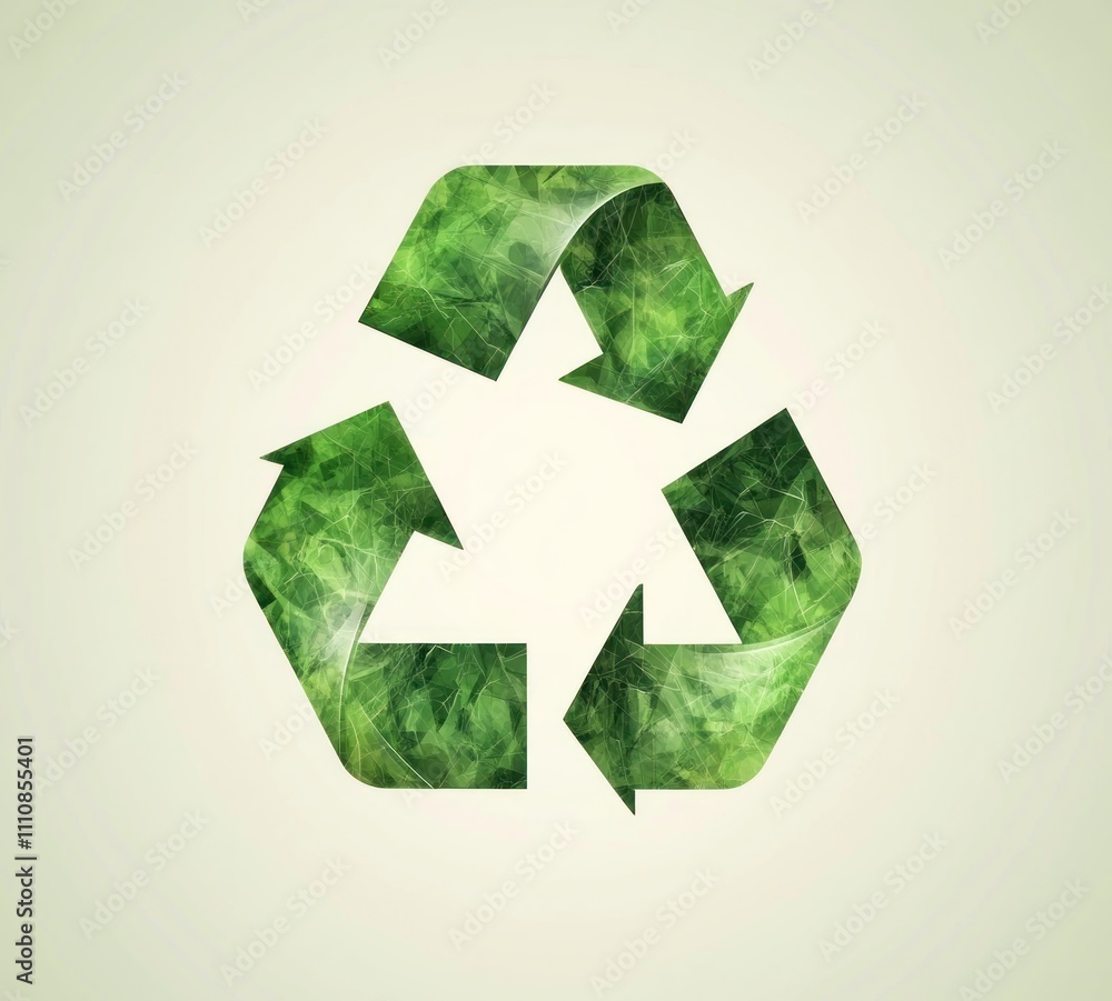 Poster here's a and keyword list for your image.. green recycle symbol, eco-friendly design.