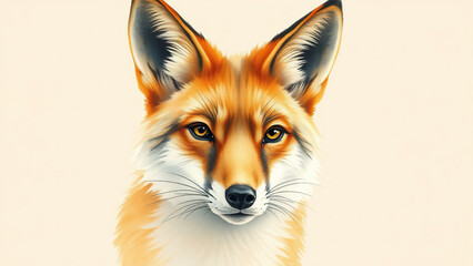 Obraz premium Watercolor portrait of a coyote's face with soft brushstrokes and delicate shading, nature, wild canines, coyote, close-up