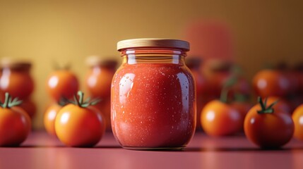 Homemade Tomato Sauce in Minimalistic Jar