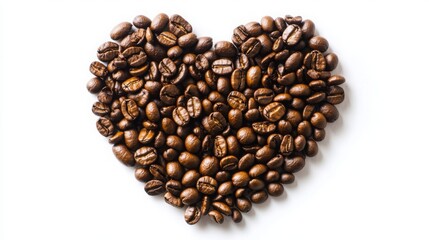 Heart Shape Made from Coffee Beans
