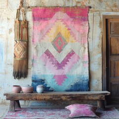 Pastel Ethnic Textile Pattern for Home Decor